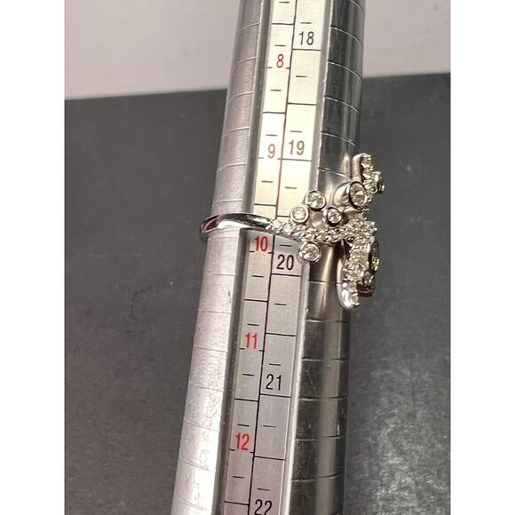 CZ bypass sterling silver bubble cocktail ring size 10 - Picture 5 of 8